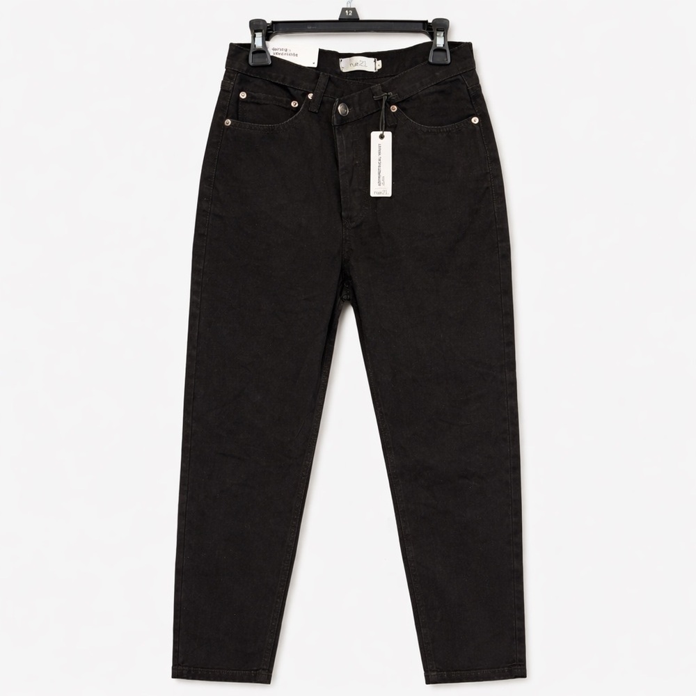 Rue21 High Rise Black Jeans Asymmetrical waist NWT